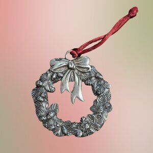 1983 Seagull Pewter Christmas Wreath Ornament (Made in Canada)